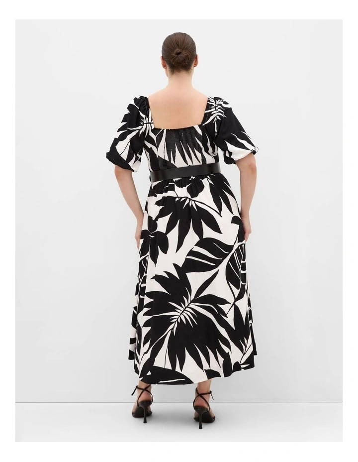 Collins Oasis Print Belted Maxi Dress in Black image 1