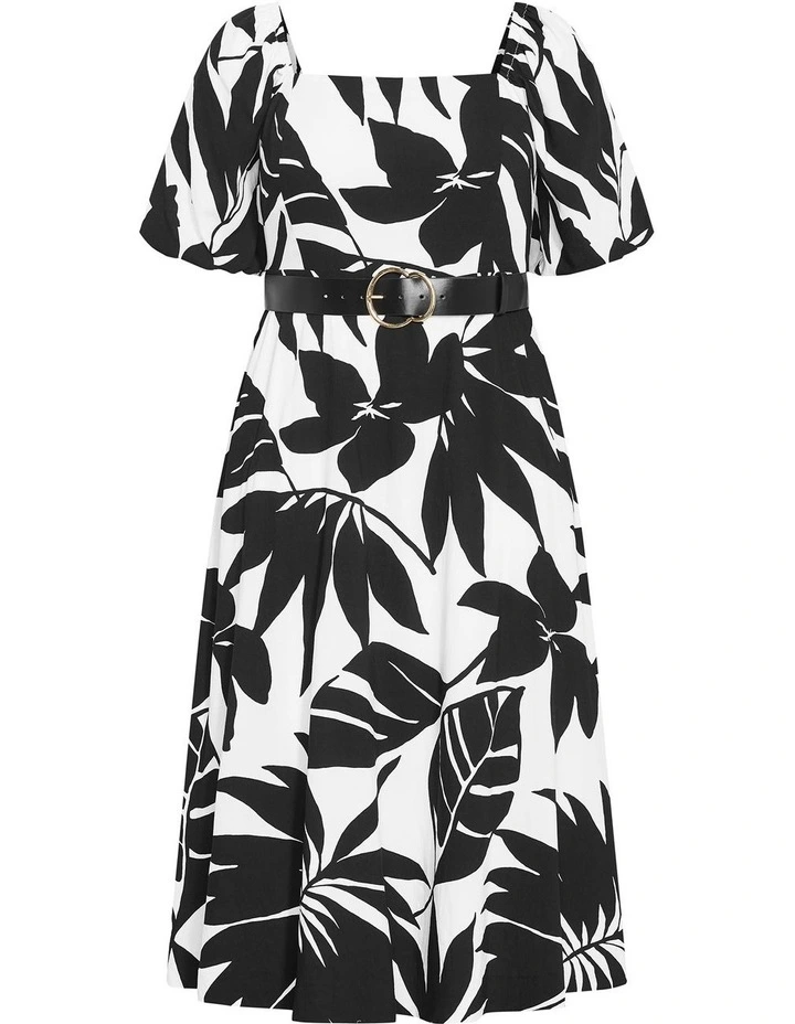 Collins Oasis Print Belted Maxi Dress in Black image 3
