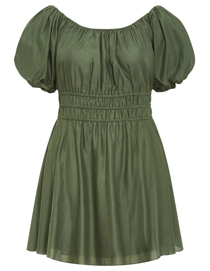 Lilli Mini Dress in Olive image 3