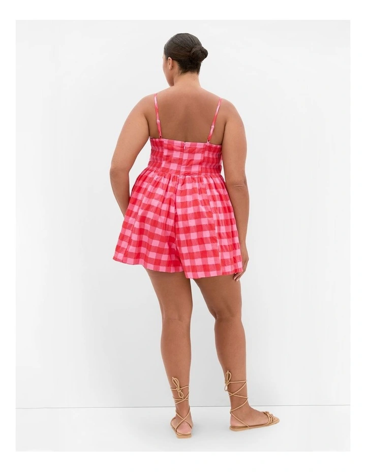 Lovely Check Playsuit in Watermelon image 2