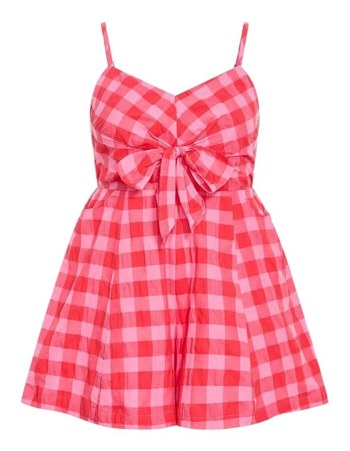 Lovely Check Playsuit in Watermelon image 3