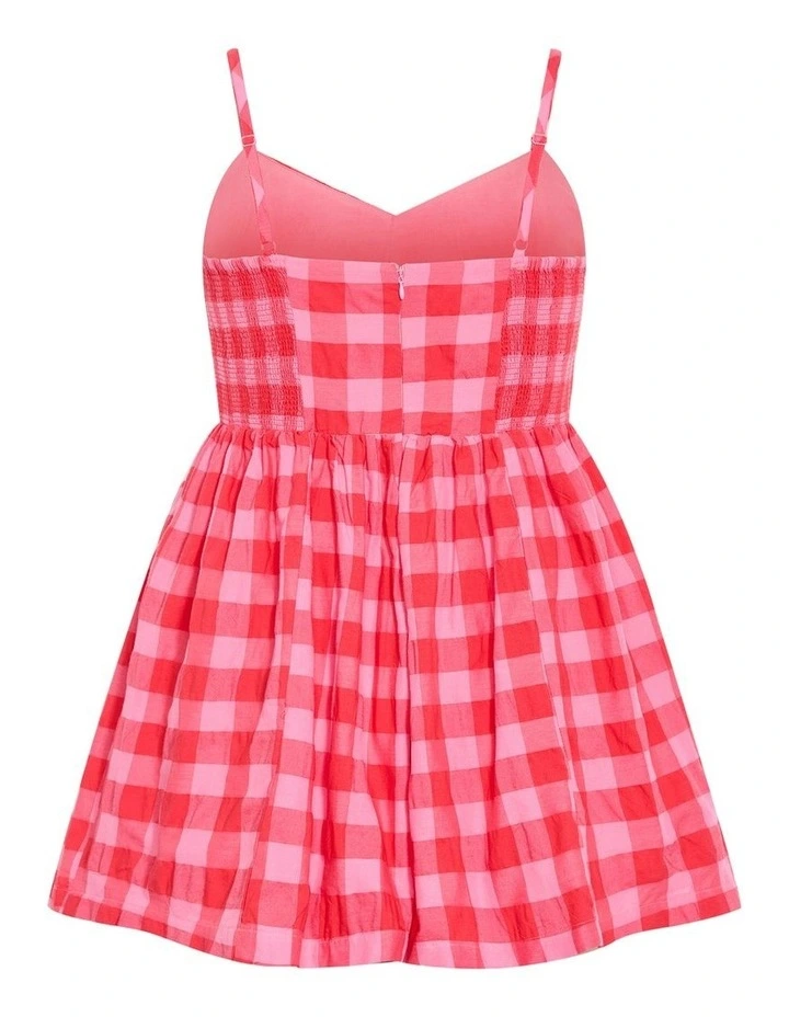 Lovely Check Playsuit in Watermelon image 4