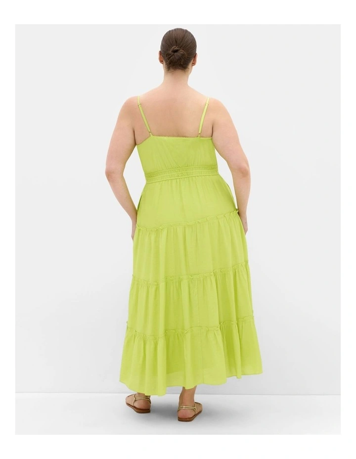 Amina V Neck Maxi Dress in Lime image 2