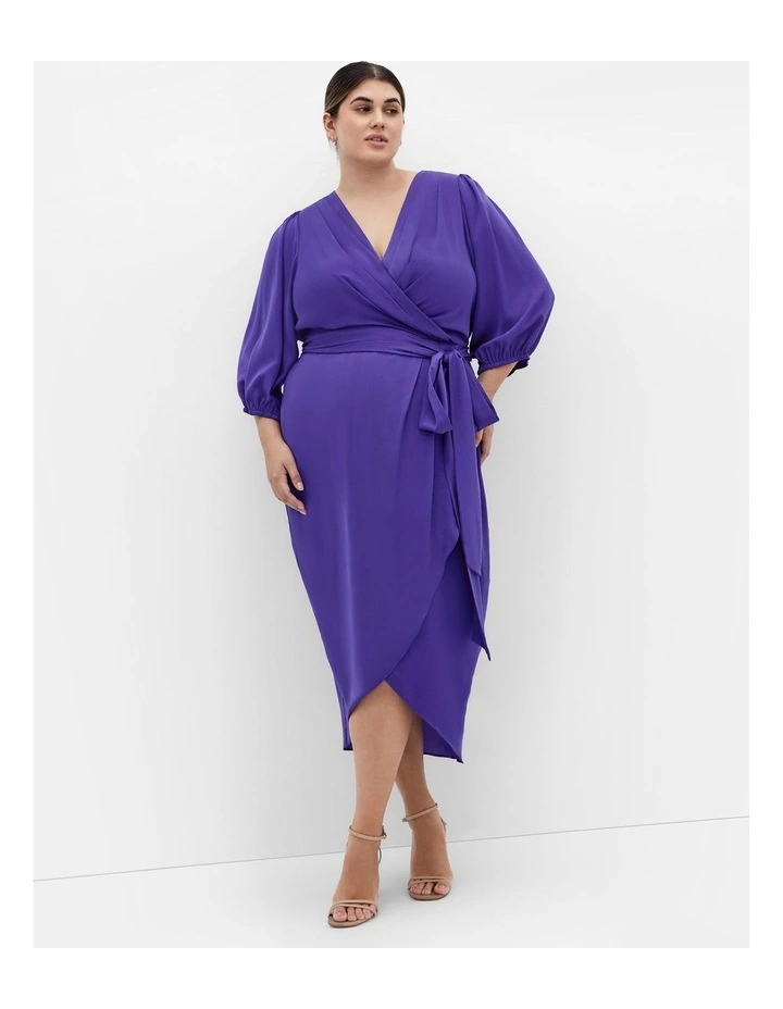 Plus Size Opulent Elbow Sleeve Dress in Violet image 1