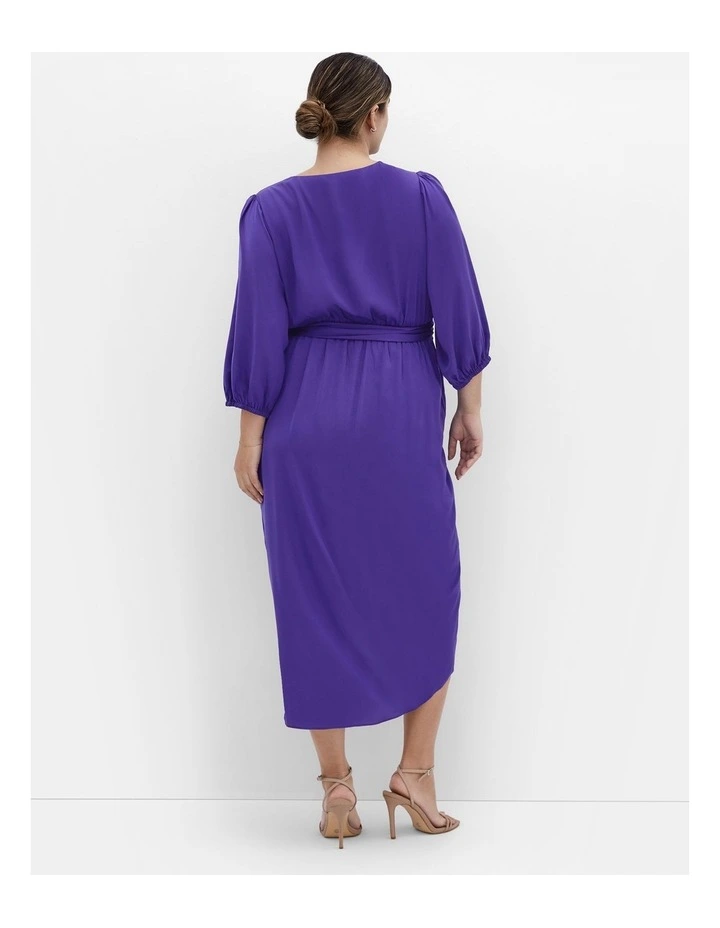 Plus Size Opulent Elbow Sleeve Dress in Violet image 2