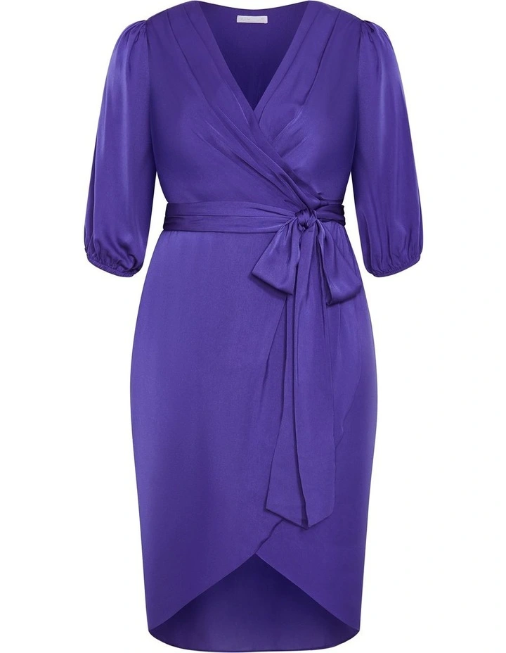 Plus Size Opulent Elbow Sleeve Dress in Violet image 3