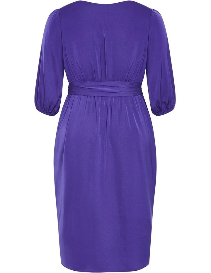 Plus Size Opulent Elbow Sleeve Dress in Violet image 4