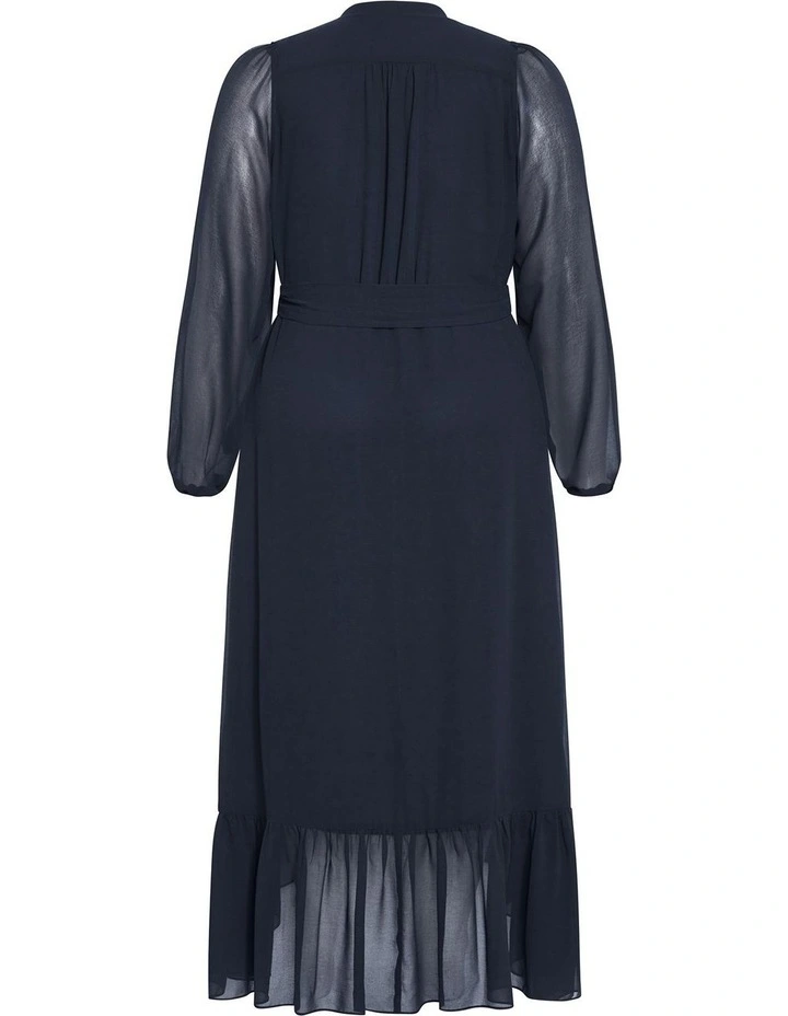 Plus Size Rylie Wrap Midi Dress in Navy image 4