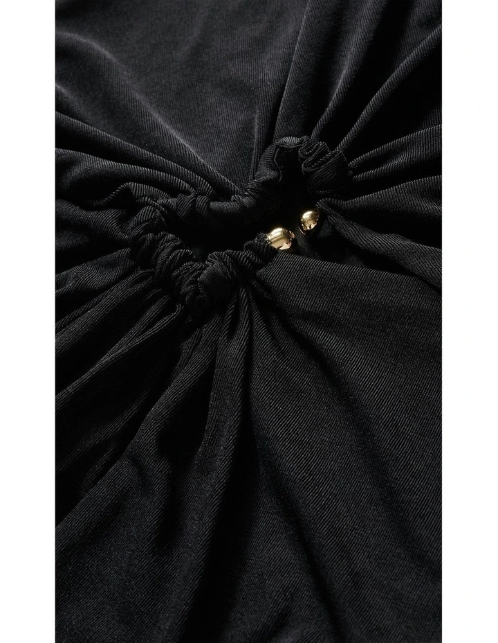 Plus Size Paola One Sleeve Hardware Maxi Dress in Black image 7