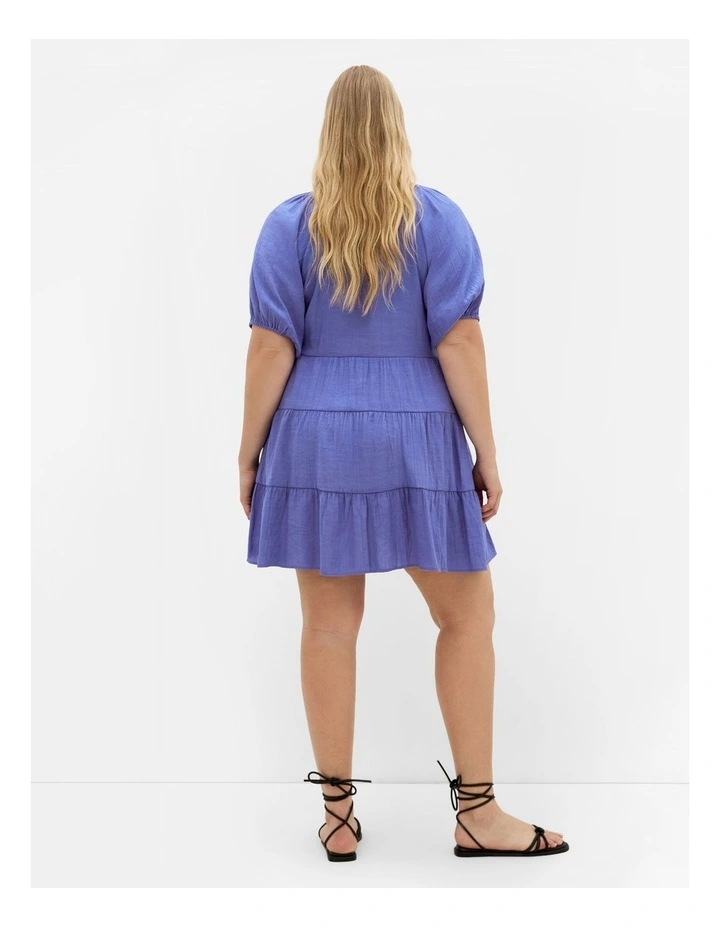 Plus Size Kara Tiered Mini Dress in Amethyst image 2