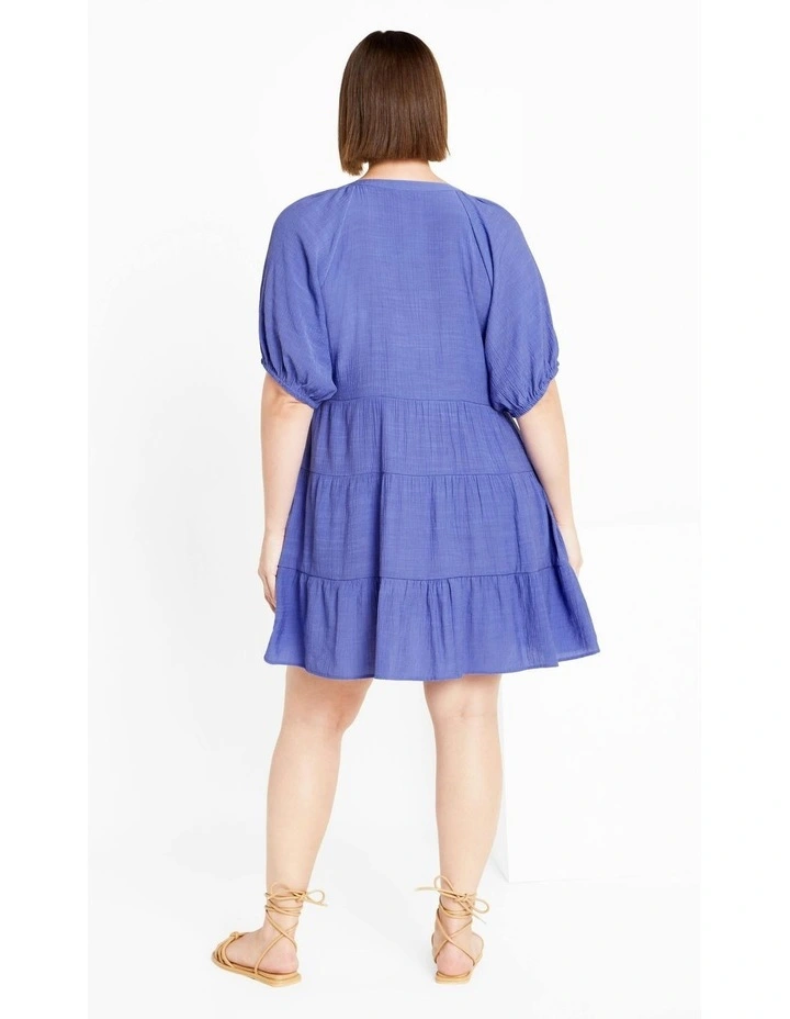 Plus Size Kara Tiered Mini Dress in Amethyst image 3