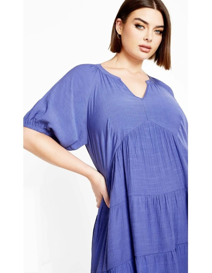 Plus Size Kara Tiered Mini Dress in Amethyst image 4