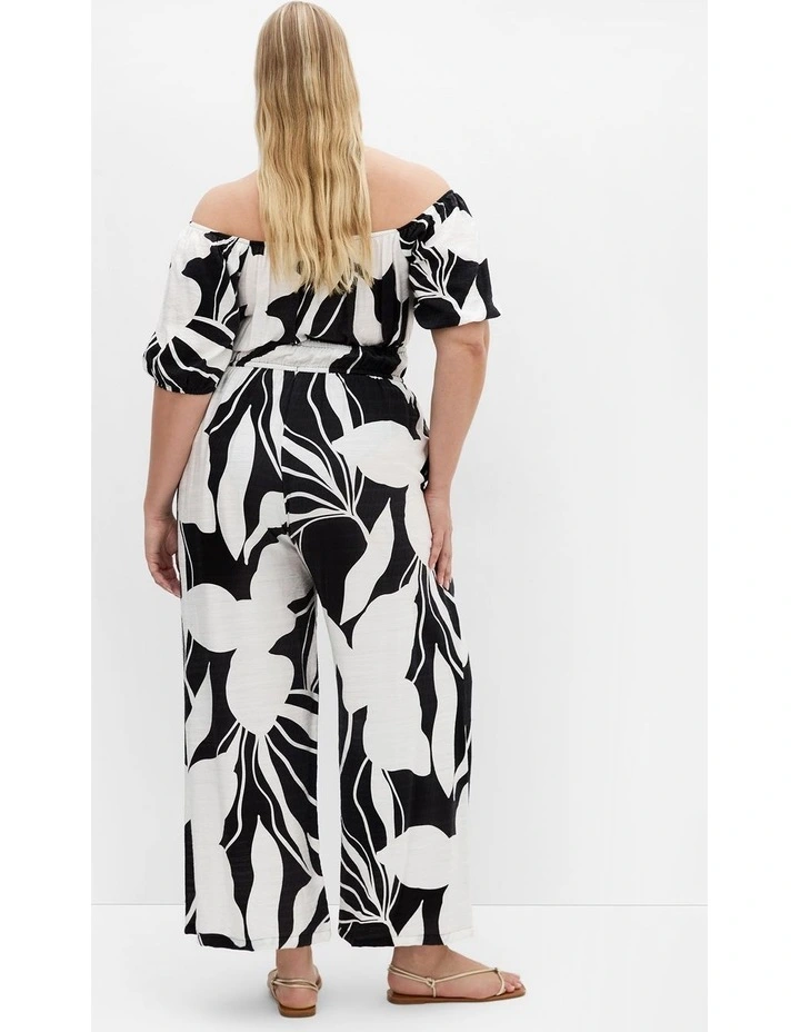 Plus Size Erica Palm Jumpsuit in Black image 2