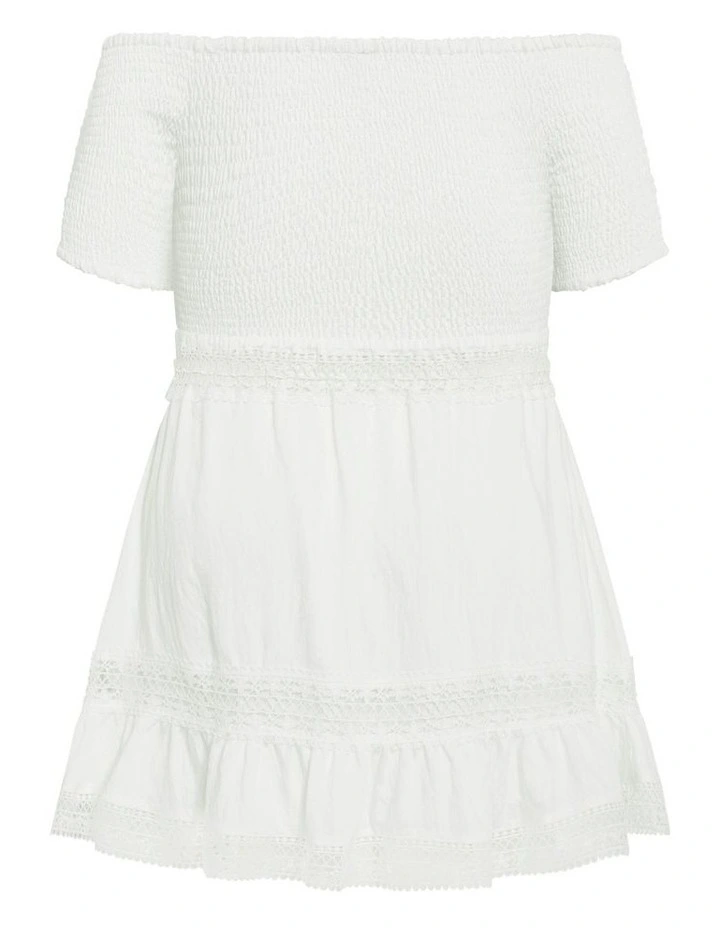 Plus Size Aura Shirred Bodice Dress in Ivory image 6