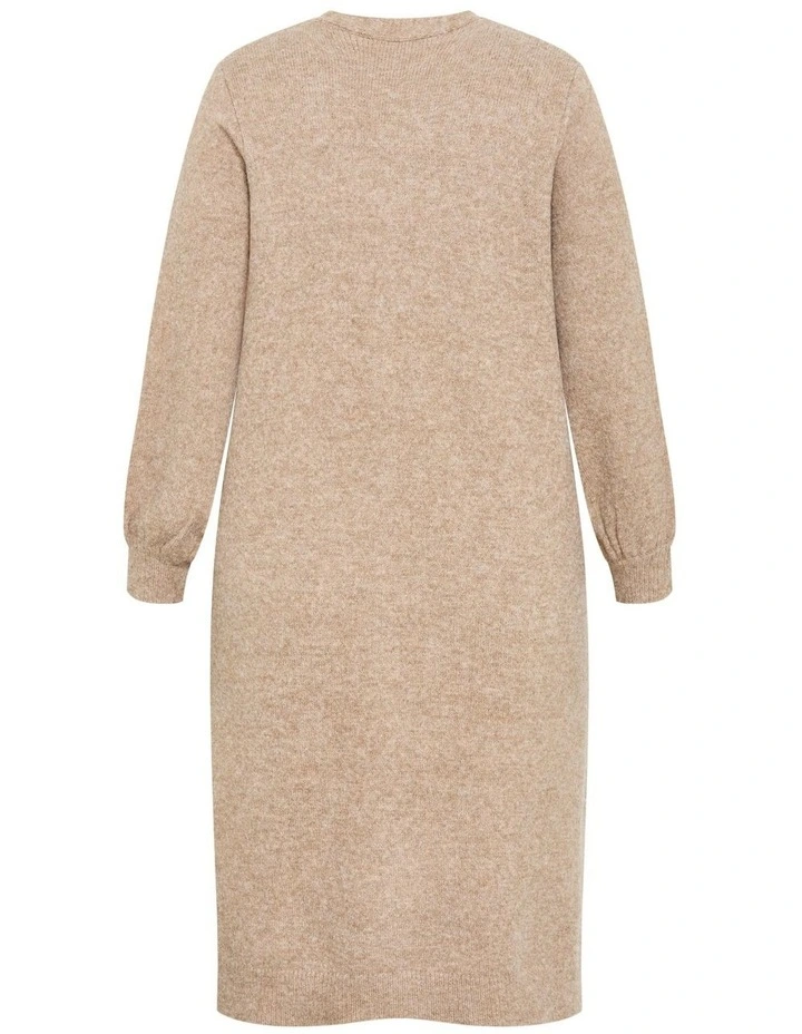 Plus Size Eleni Cardigan Midi Dress in Taupe Marle image 6
