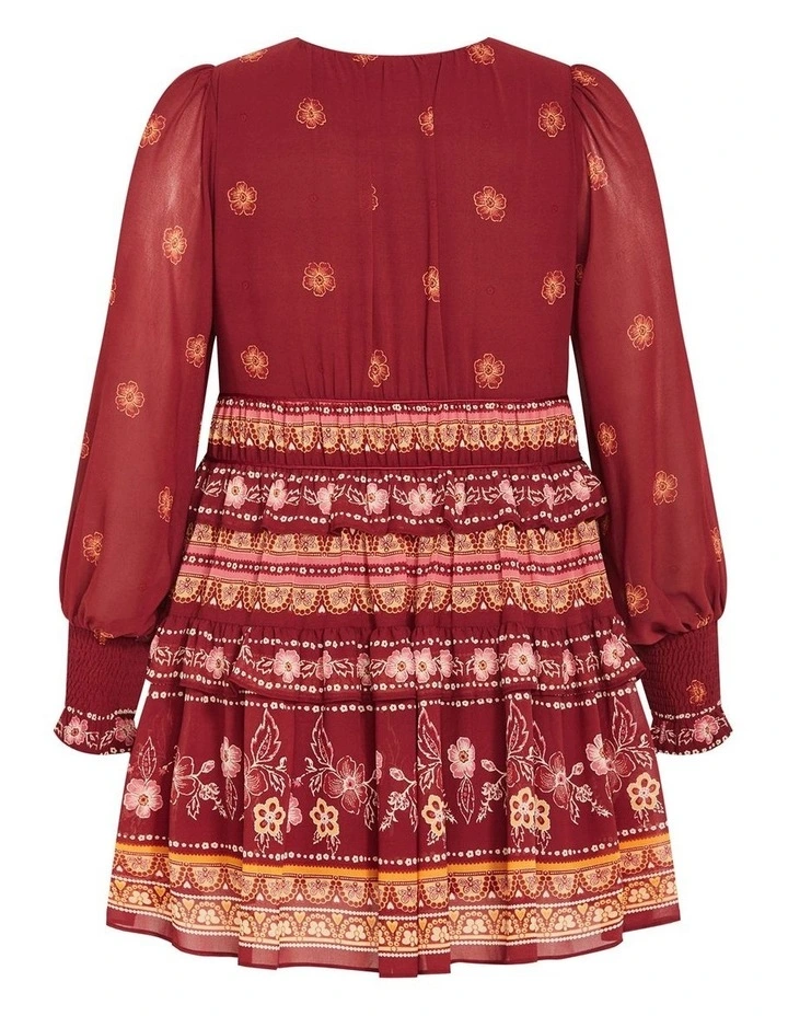 Plus Size Hudson V Neck Mini Dress in Rust image 4