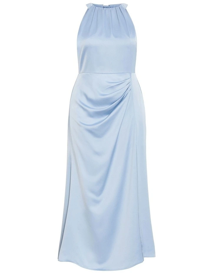 Plus Size Celina Halter Maxi Dress in Dusty Blue image 3