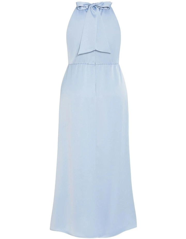 Plus Size Celina Halter Maxi Dress in Dusty Blue image 4