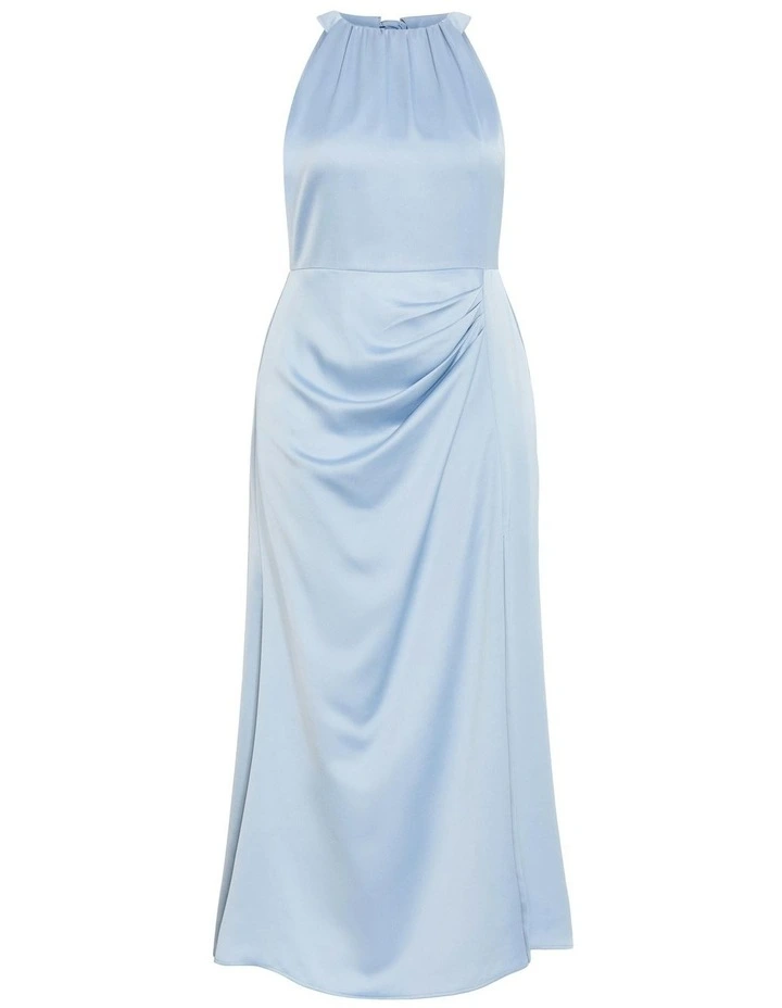Plus Size Celina Halter Maxi Dress in Dusty Blue image 5