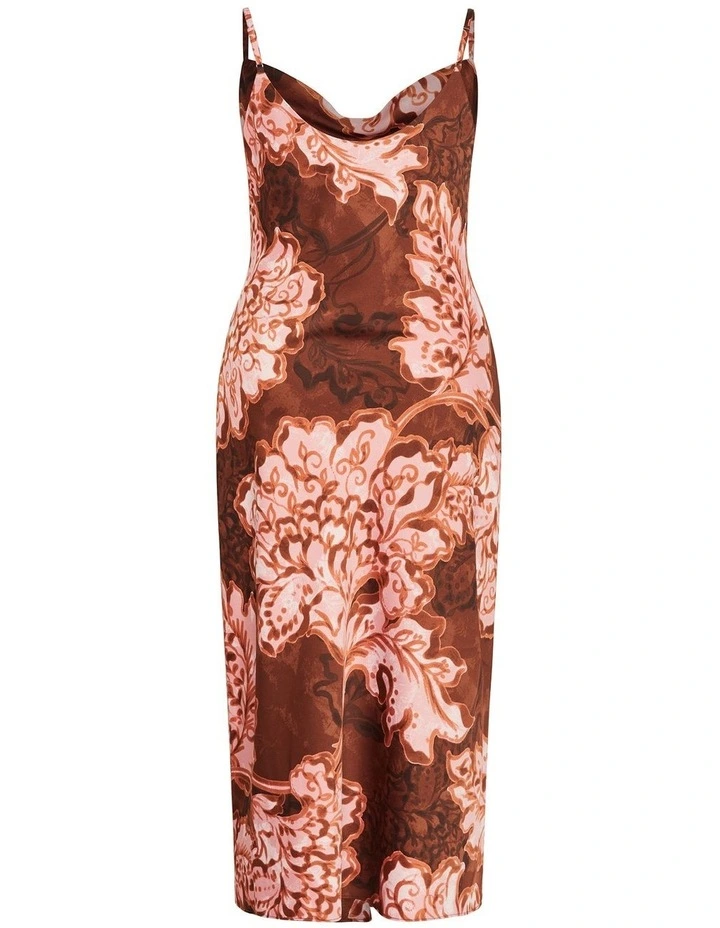 Plus Size Winter Floral Dress in Copper image 3