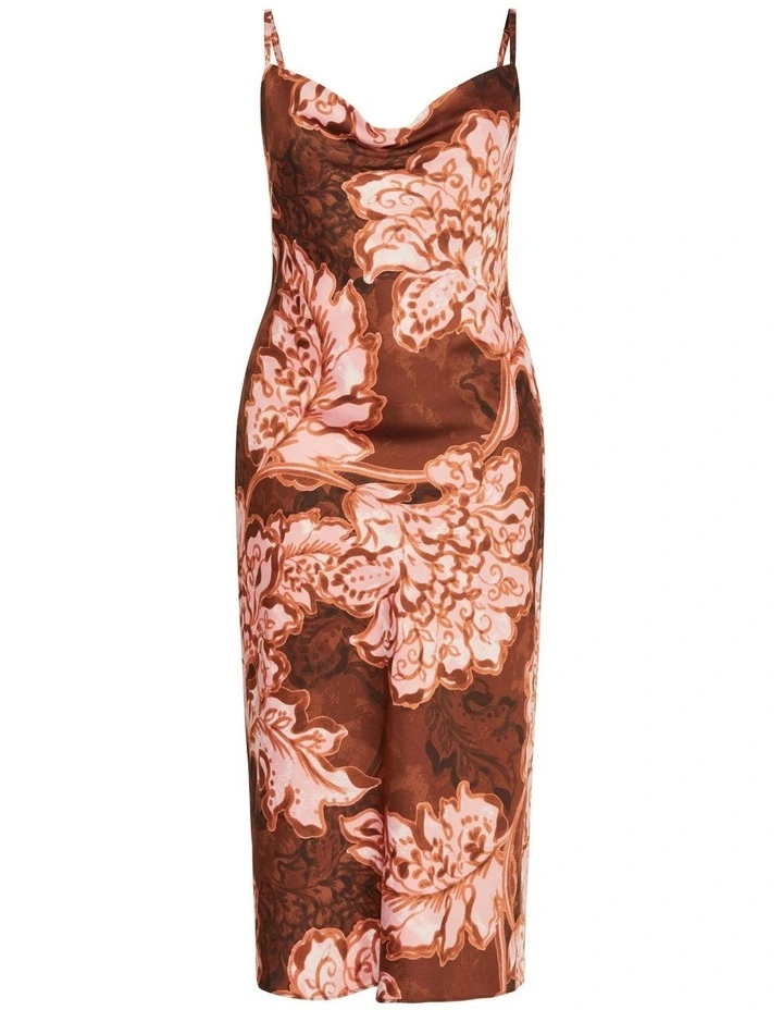 Plus Size Winter Floral Dress in Copper image 5