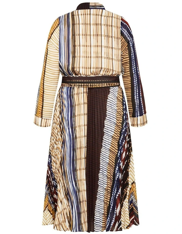 Plus Size Angel Place Faux Wrap Pleat Dress in Cream image 4