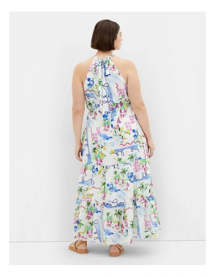 Plus Size Island Breeze Halter Maxi Dress in Print image 2