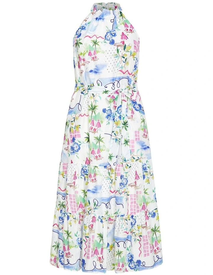 Plus Size Island Breeze Halter Maxi Dress in Print image 3