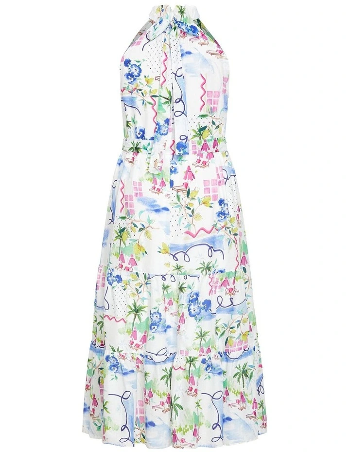 Plus Size Island Breeze Halter Maxi Dress in Print image 4