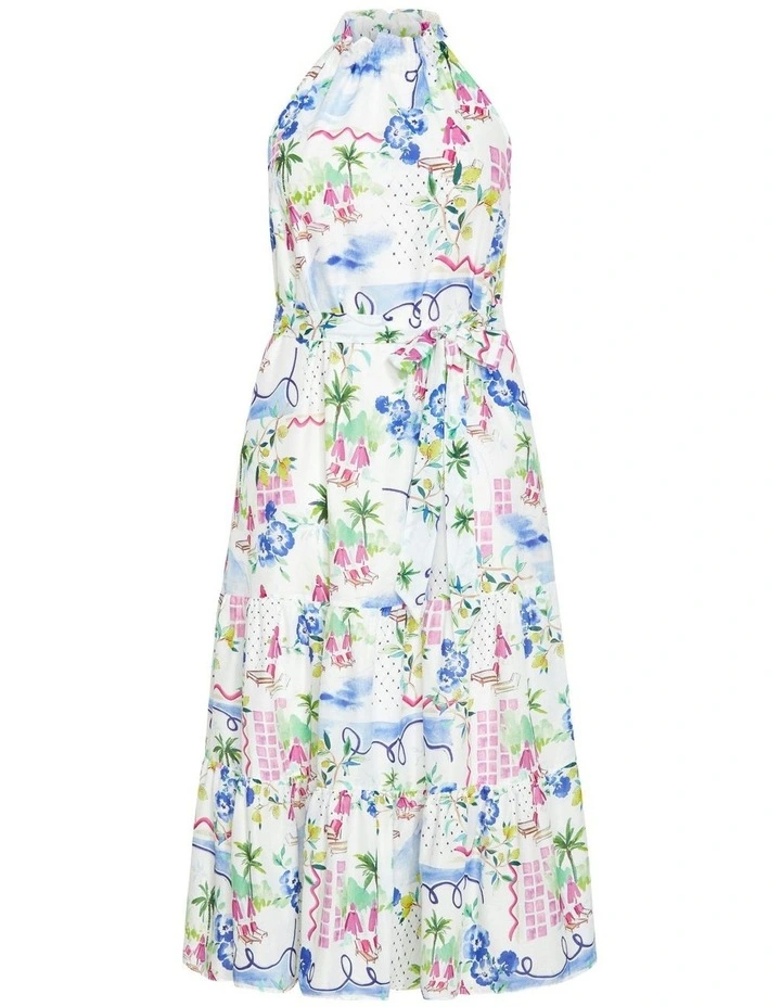 Plus Size Island Breeze Halter Maxi Dress in Print image 6