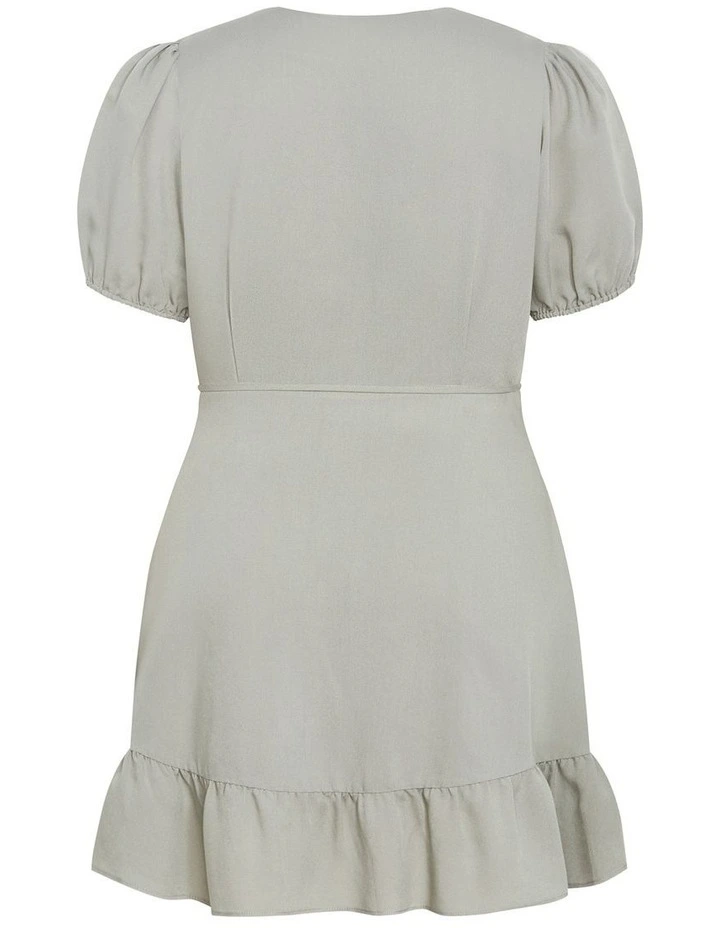Plus Size Selena Wrap Mini Dress in Sage image 4