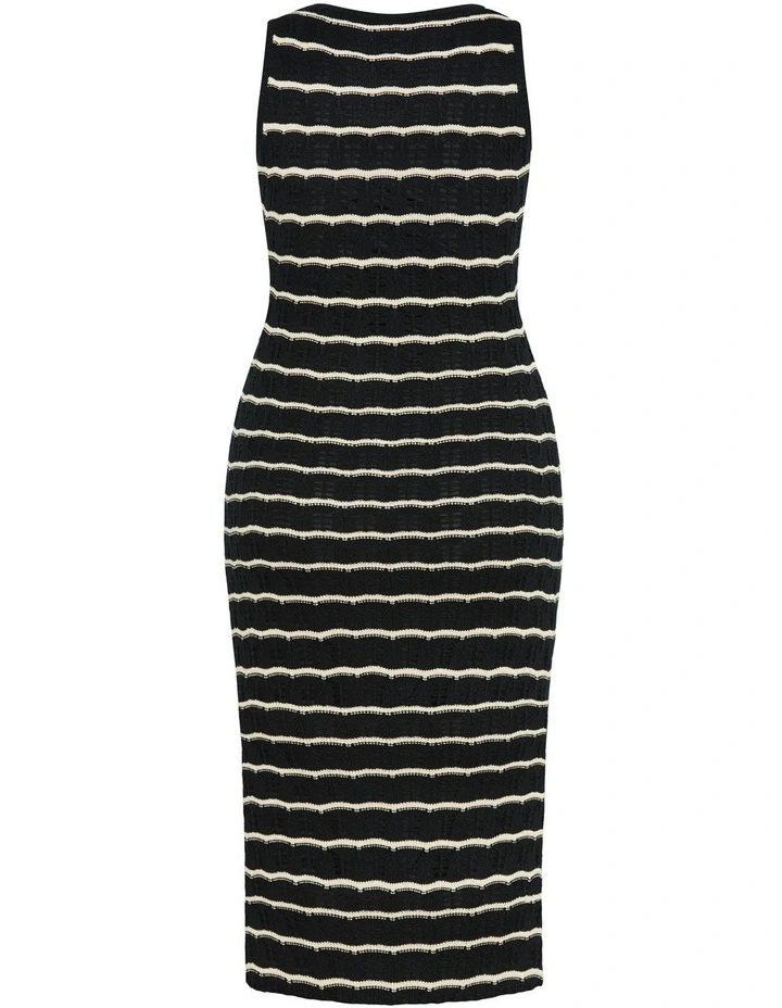 Plus Size Crochet Stripe Dress in Black image 5