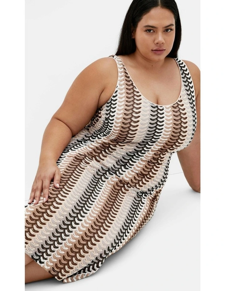 Plus Size Leilani Stripe Dress in Multi image 7