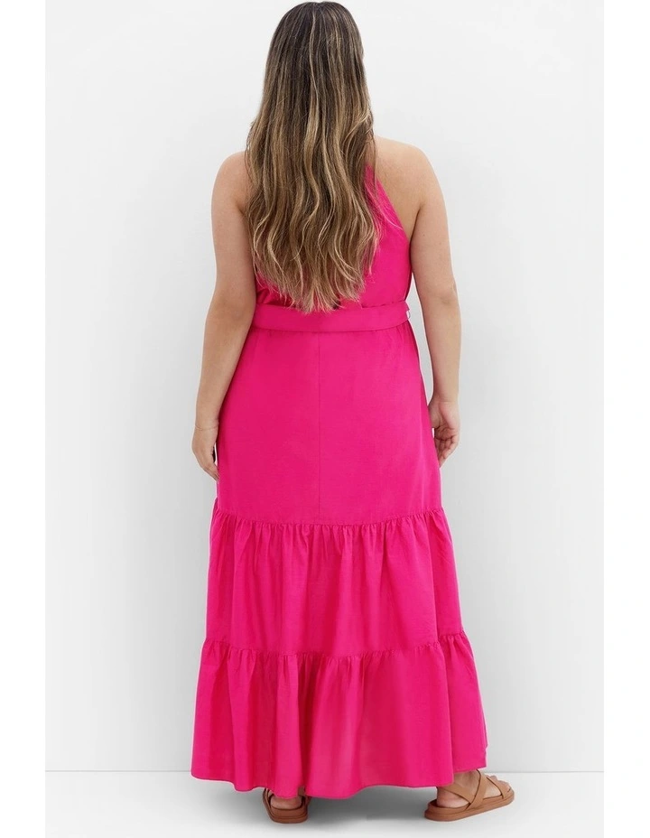 Plus Size Kiana Halter Maxi Dress in Magenta image 2