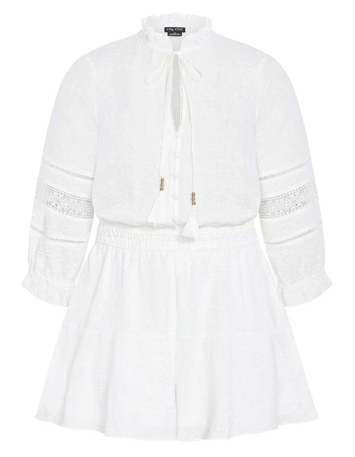 Plus Size Faye Playsuit in Ivory image 3