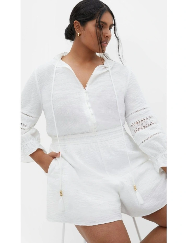 Plus Size Faye Playsuit in Ivory image 5