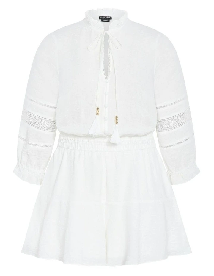 Plus Size Faye Playsuit in Ivory image 7