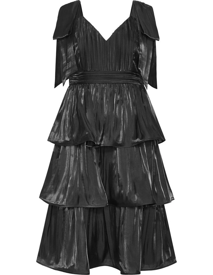 Plus Size Betty Bow Midi Dress in Black image 3