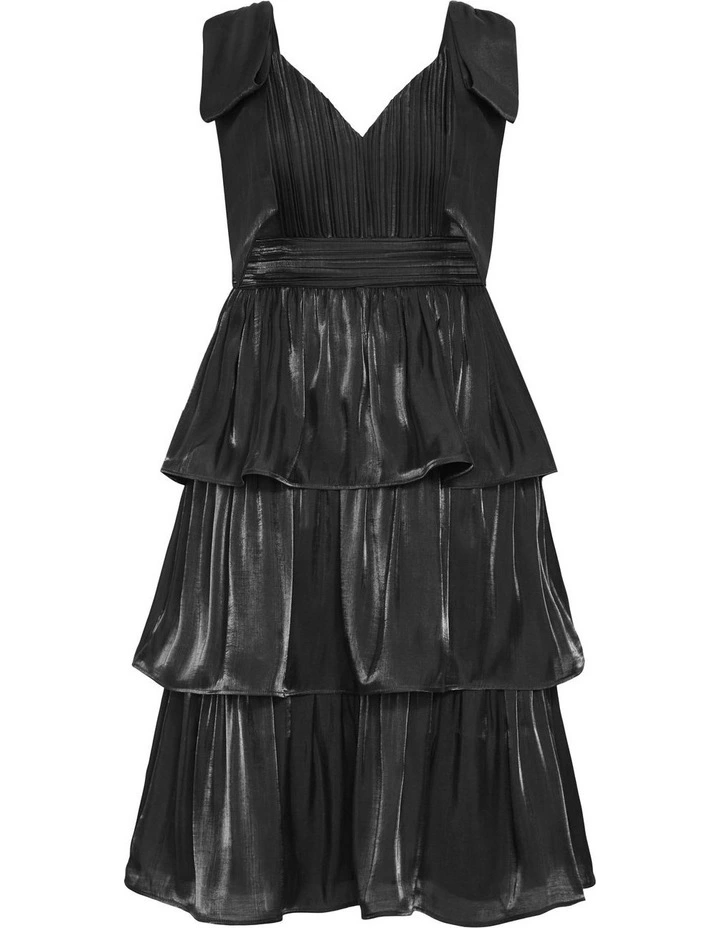 Plus Size Betty Bow Midi Dress in Black image 5