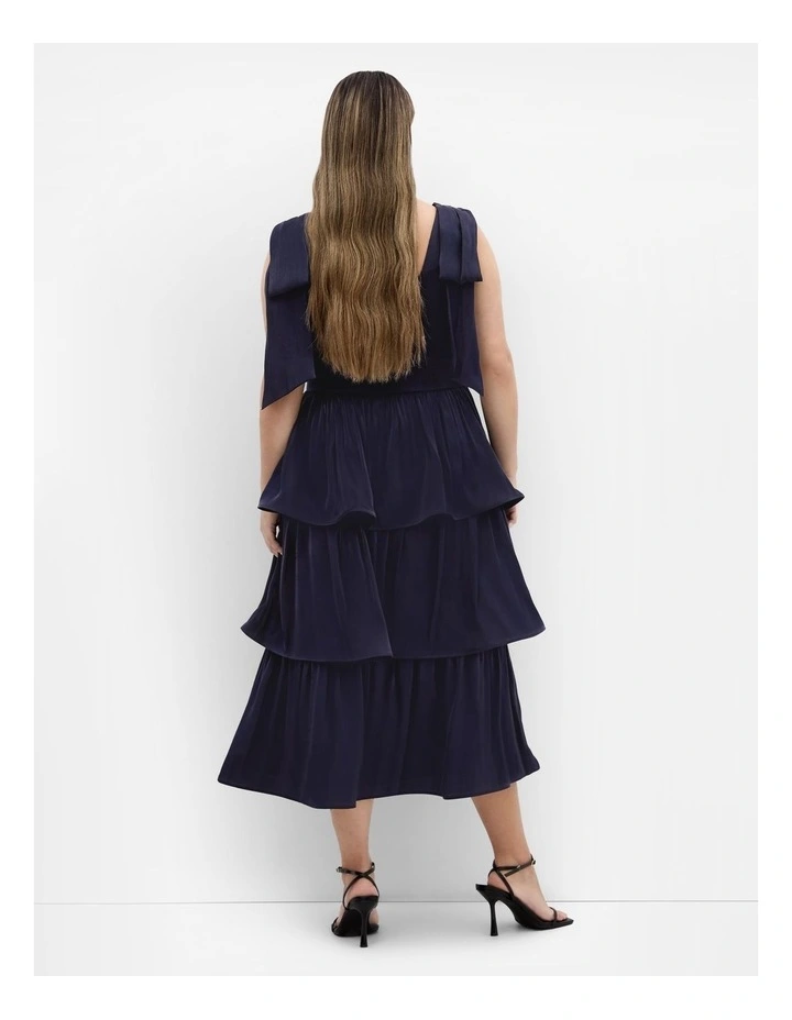 Plus Size Betty Bow Midi Dress in Navy image 2