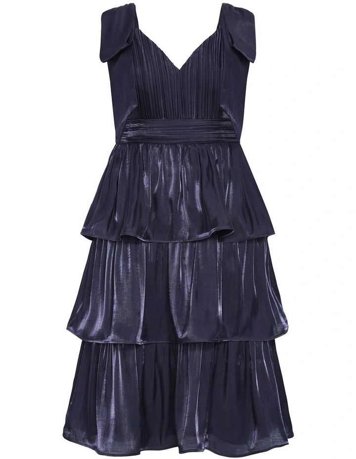 Plus Size Betty Bow Midi Dress in Navy image 3
