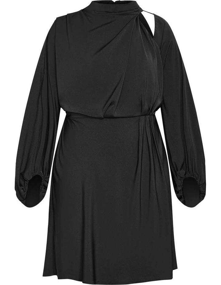 Plus Size Jaylee Halter Neck Mini Dress in Black image 3