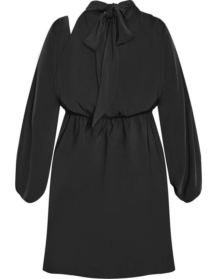 Plus Size Jaylee Halter Neck Mini Dress in Black image 6