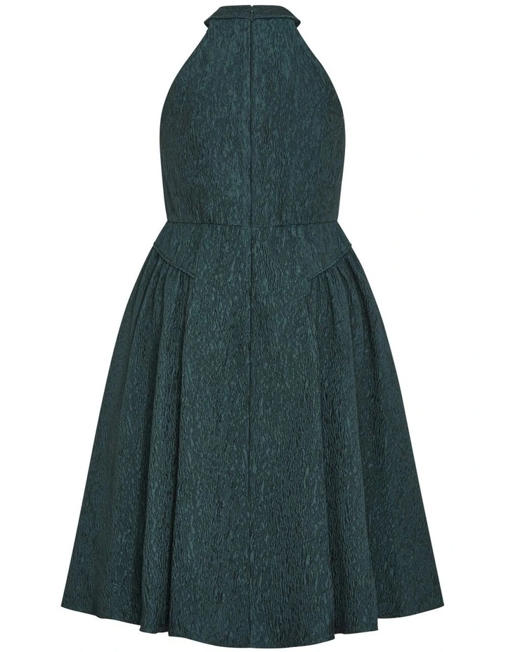 Plus Size Halter Jacquard Midi Dress in Sea Green image 7