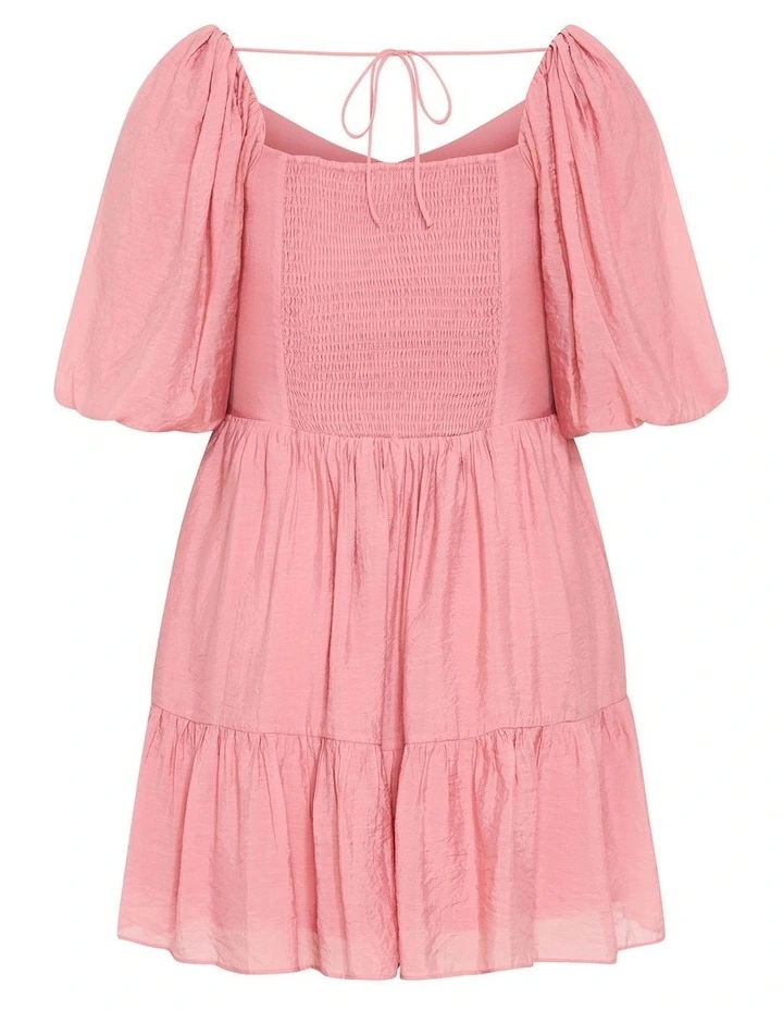 Plus Size Marcy V Neck Mini Dress in Rose image 4