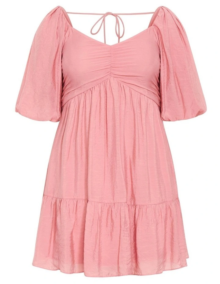 Plus Size Marcy V Neck Mini Dress in Rose image 5