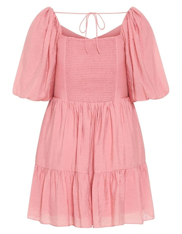 Plus Size Marcy V Neck Mini Dress in Rose image 6