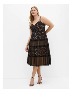 Plus Size Rosalyn Lace Dress in Black