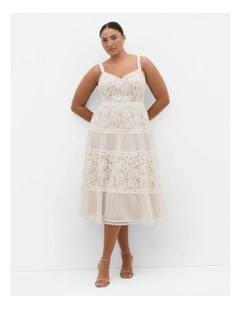 Plus Size Rosalyn Lace Dress in Ivory