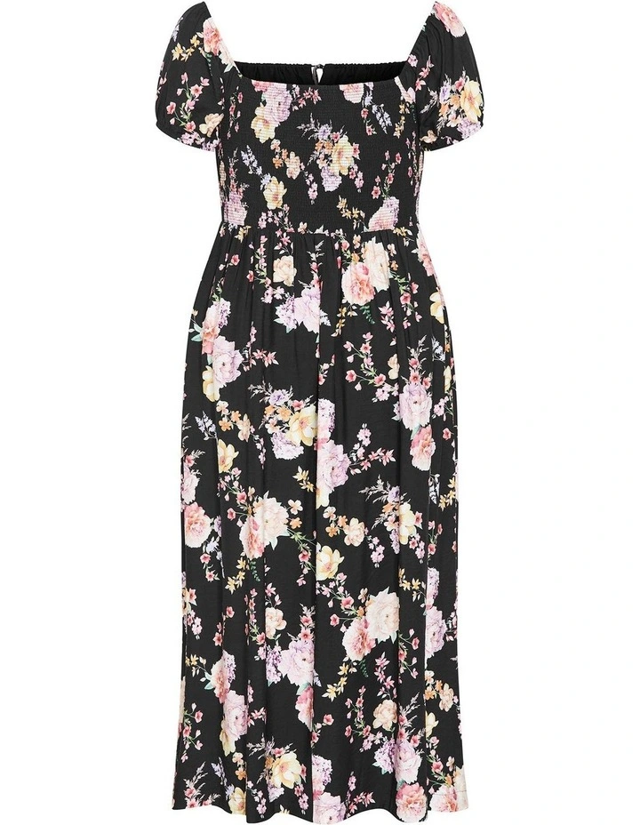 Plus Size Abbigail Floral Print Maxi Dress in Black image 4